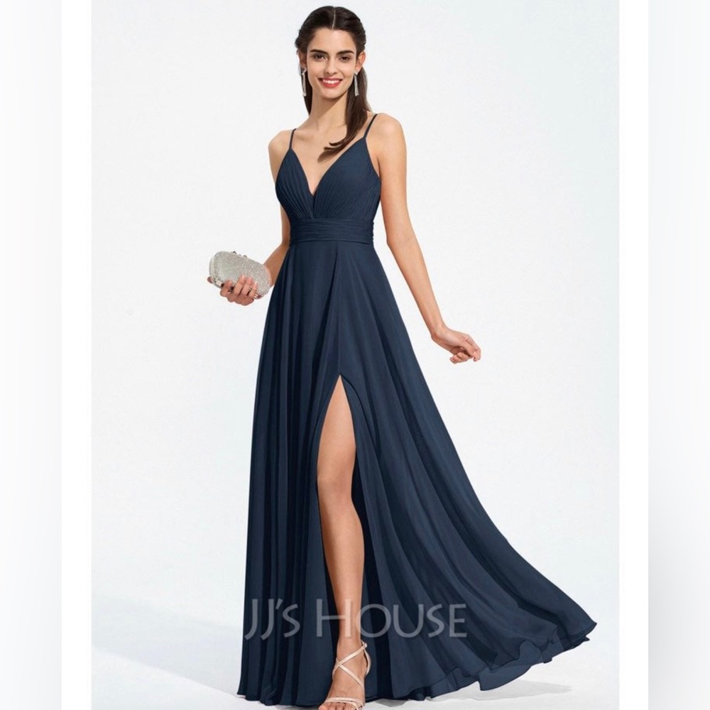 JJ’s house long navy blue prom dress